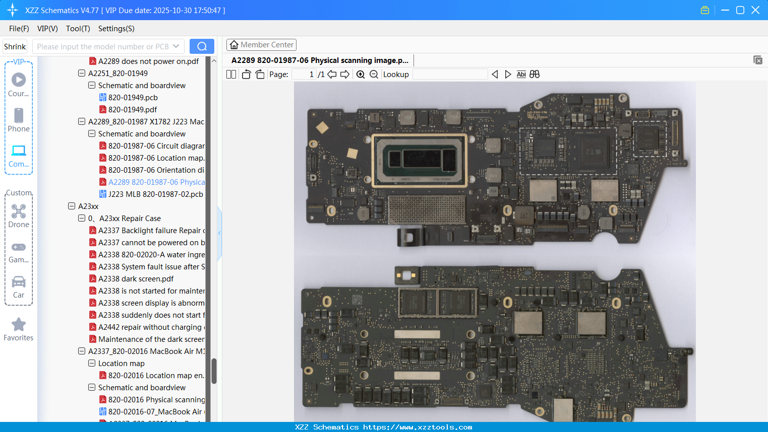 Laptop Apple A2289 820-01987-06 Physical Scanning Image